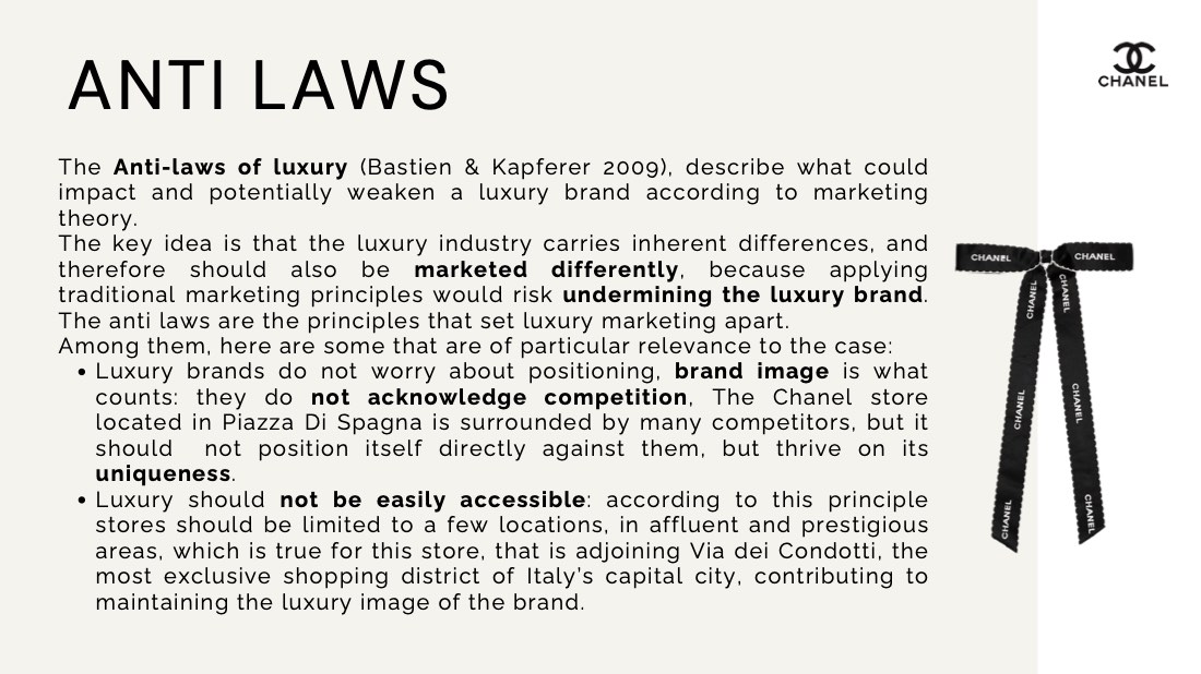 Chanel at the Piazza di Spagna, a servicescape problem, page 10