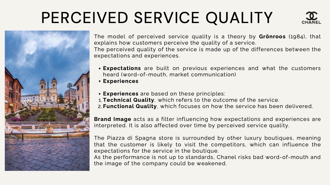 Chanel at the Piazza di Spagna, a servicescape problem, page 11