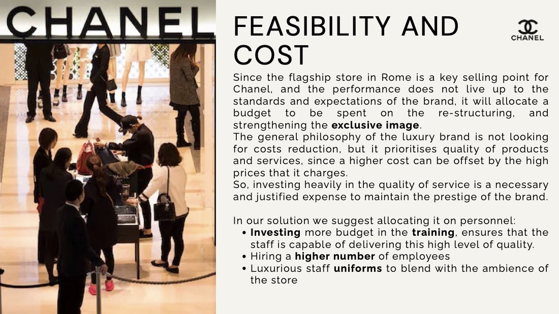 Chanel at the Piazza di Spagna, a servicescape problem, page 17