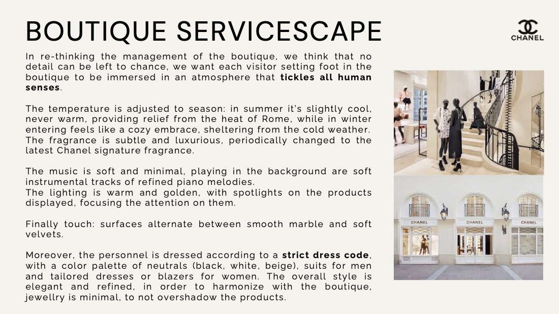 Chanel at the Piazza di Spagna, a servicescape problem, page 18