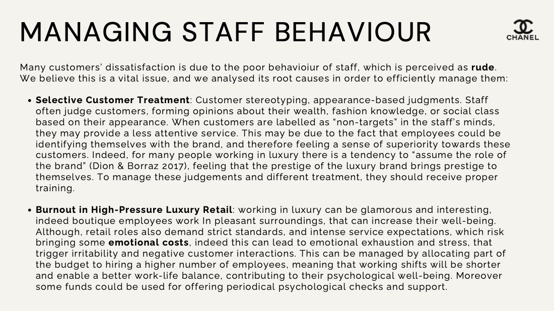 Chanel at the Piazza di Spagna, a servicescape problem, page 20
