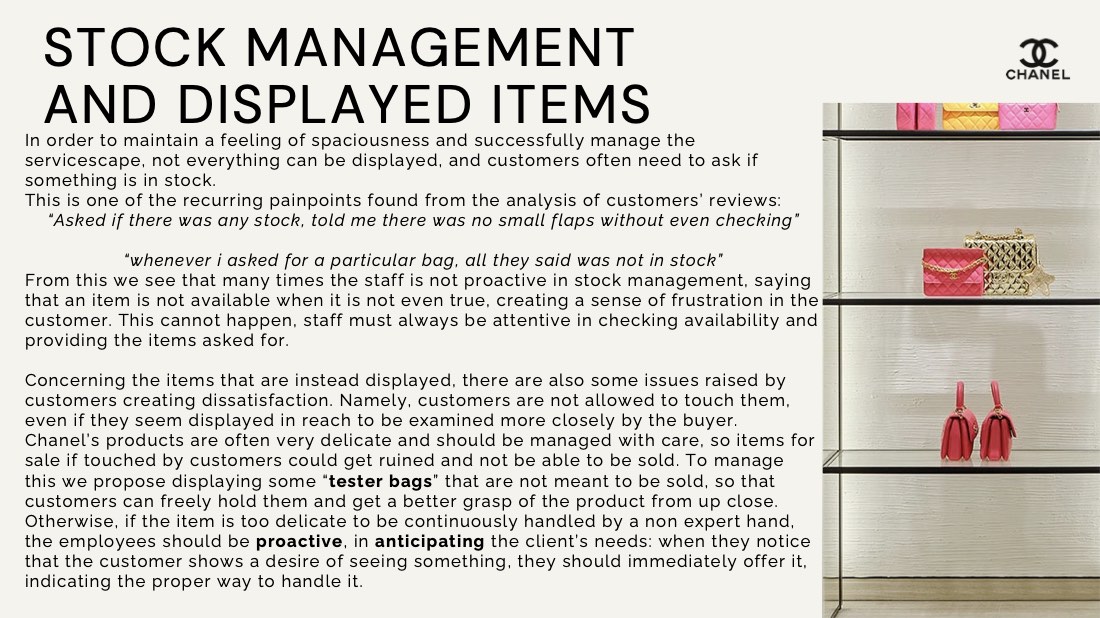 Chanel at the Piazza di Spagna, a servicescape problem, page 22