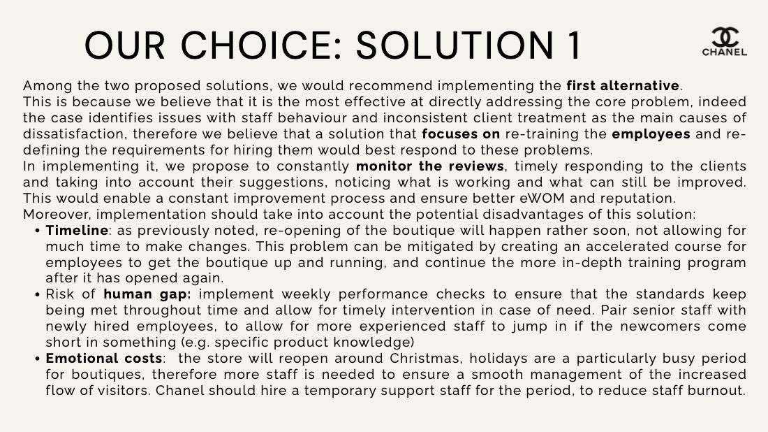 Chanel at the Piazza di Spagna, a servicescape problem, page 36